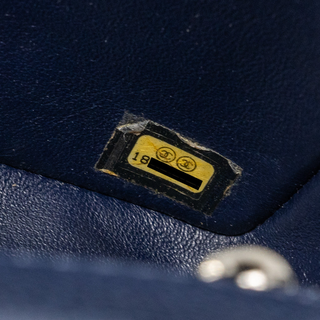 CHANEL CLASSIC MINI RECTANGULAR FLAP BAG CAVIAR NAVY SHW
