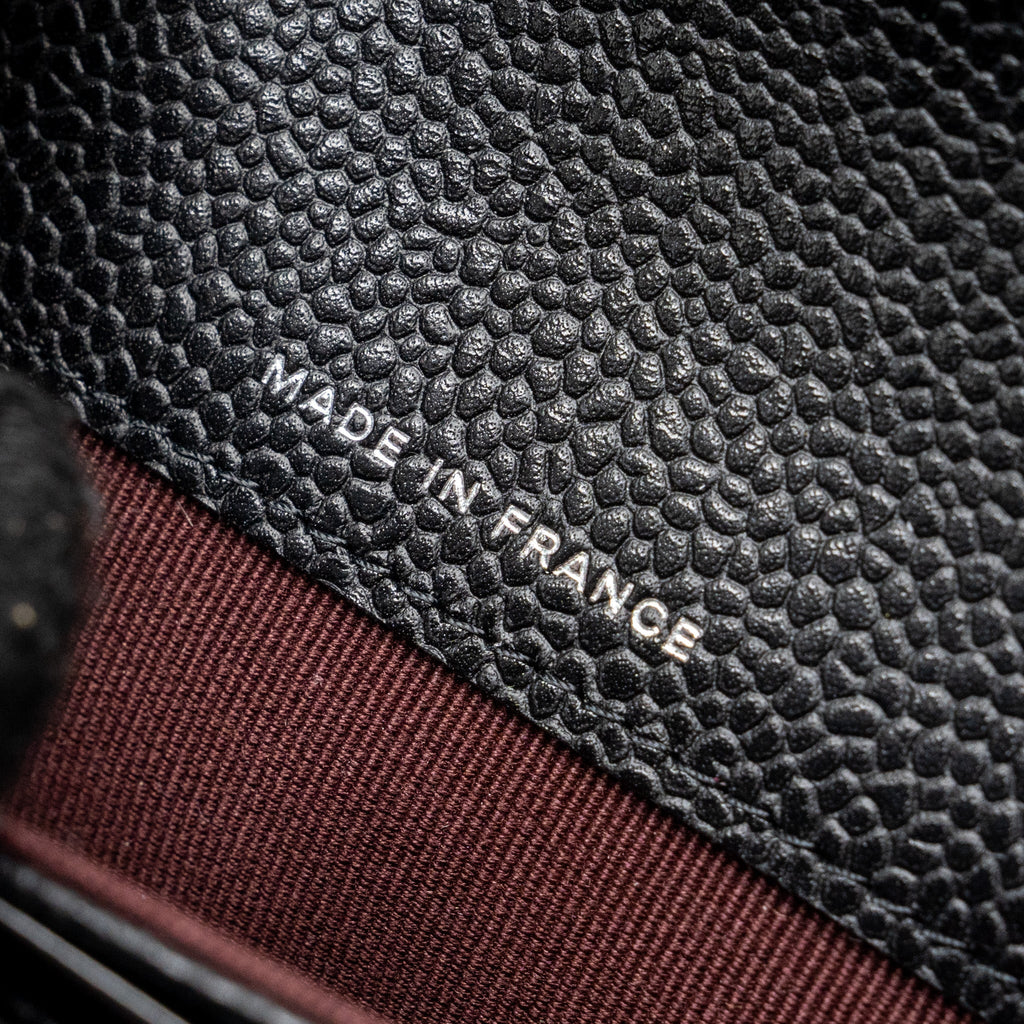 CHANEL CLASSIC FLAP CARD HOLDER CAVIAR BLACK SHW (MICROCHIP)