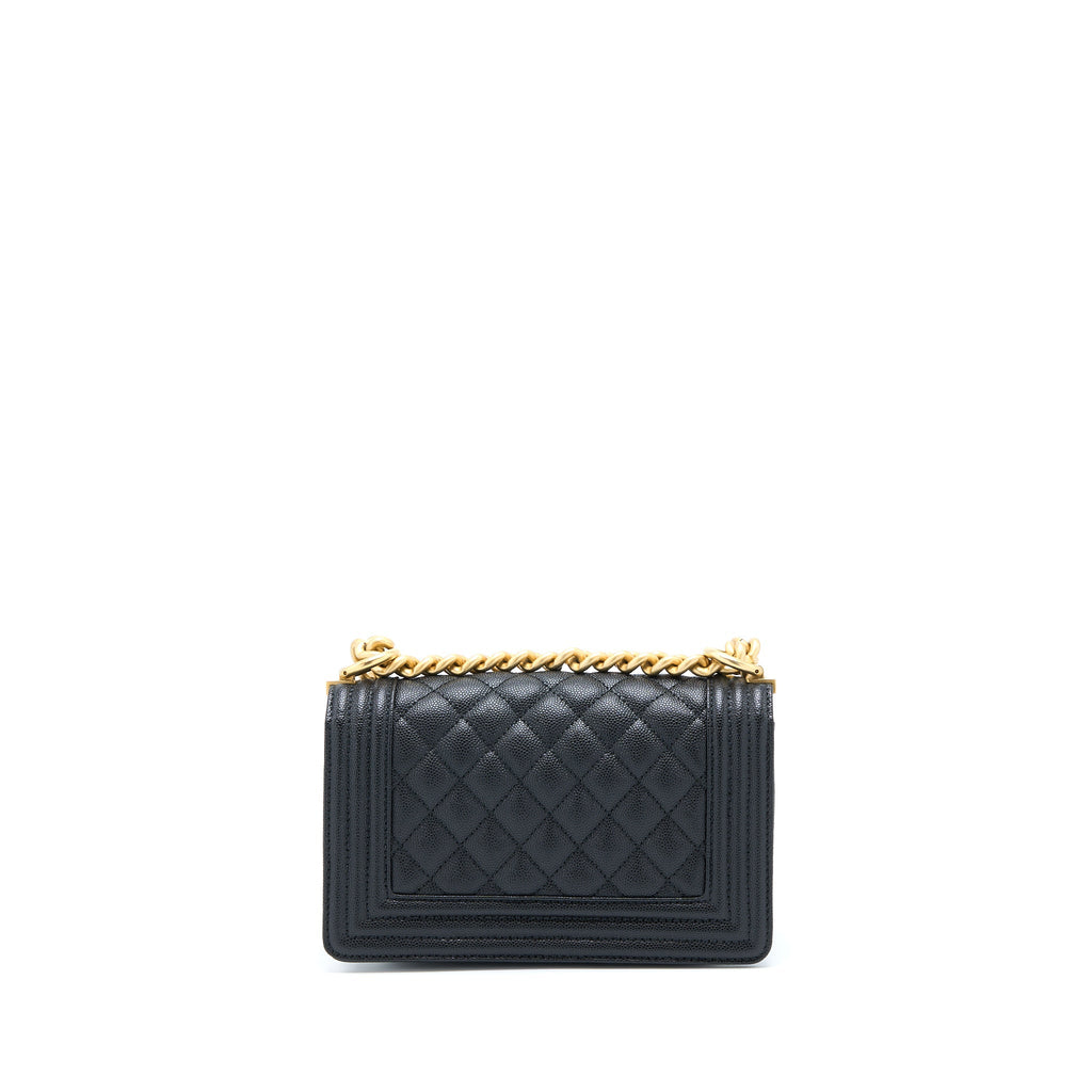 CHANEL SMALL BOY BAG CAVIAR BLACK GHW