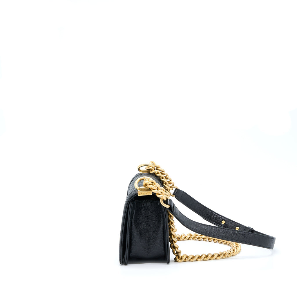 CHANEL SMALL BOY BAG CAVIAR BLACK GHW