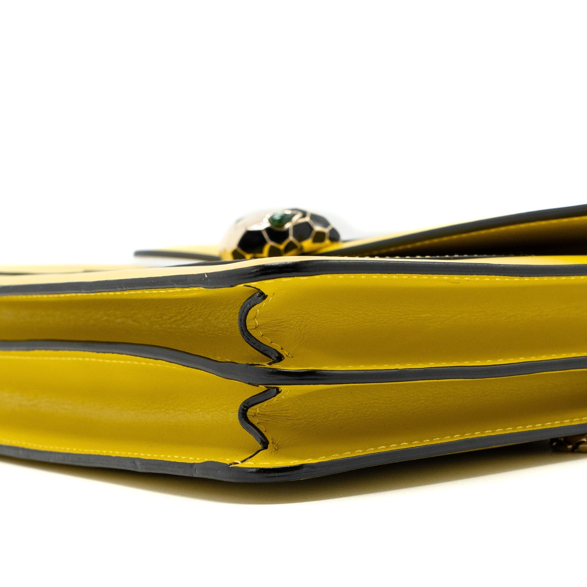 BVLGARI SERPENTI FOREVER SHOULDER BAG CALFSKIN YELLOW LGHW