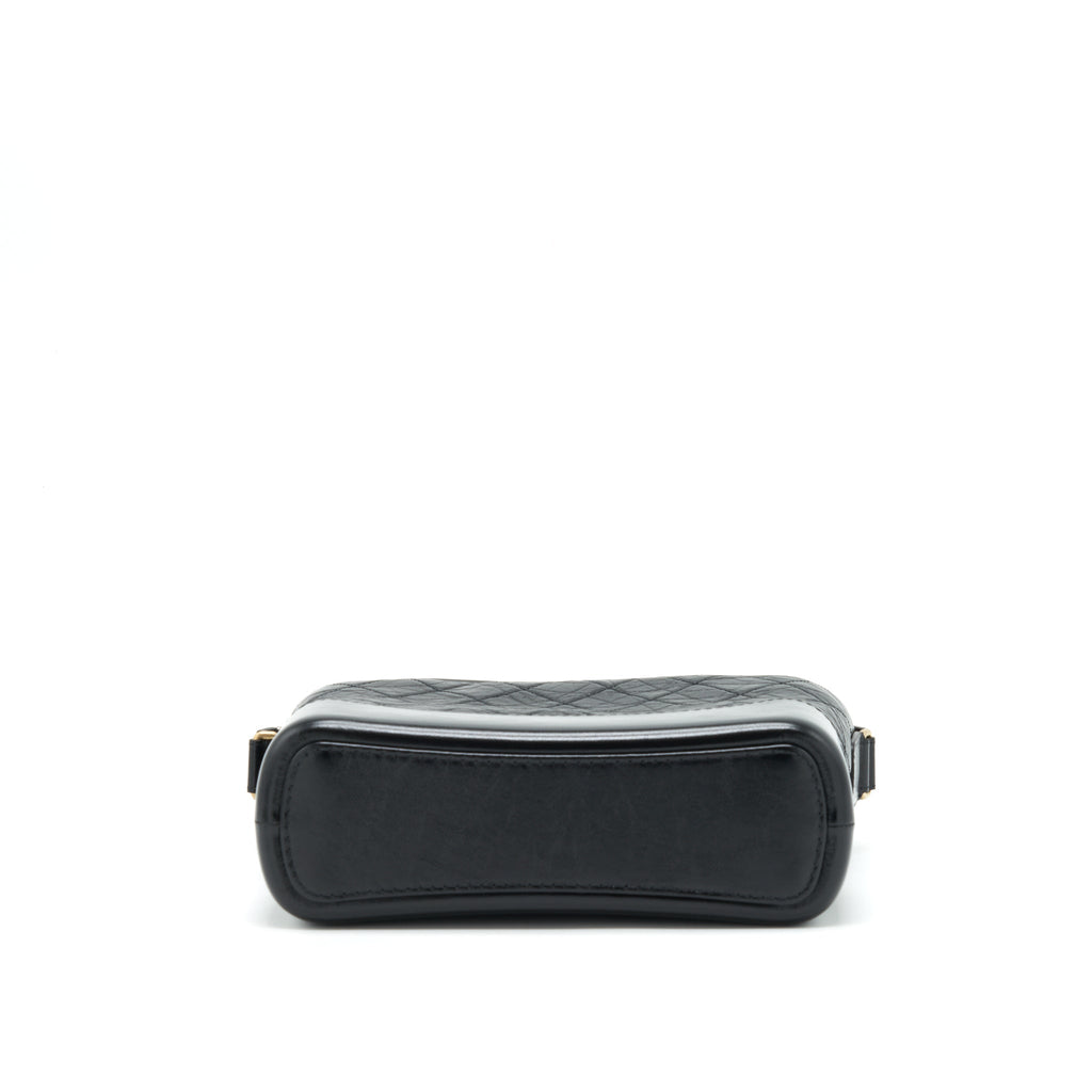 CHANEL GABRIELLE HOBO BAG WITH HANDLE NEW MEDIUM CALFSKIN BLACK WITH GOLD/SLIVER HARDWARE