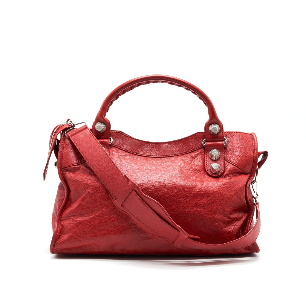 BALENCIAGA GIANT CITY BAG RED SHW