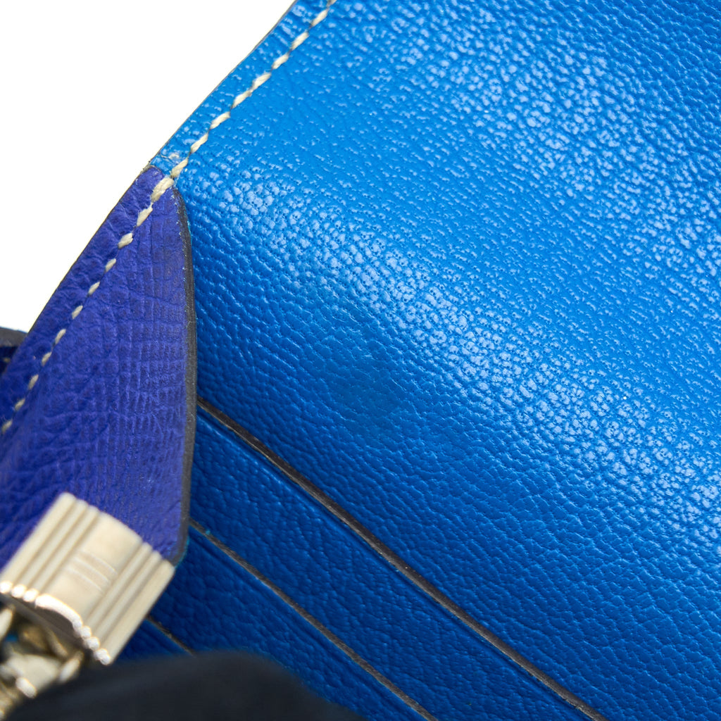 HERMES KELLY LONG WALLET EPSOM BLUE SHW