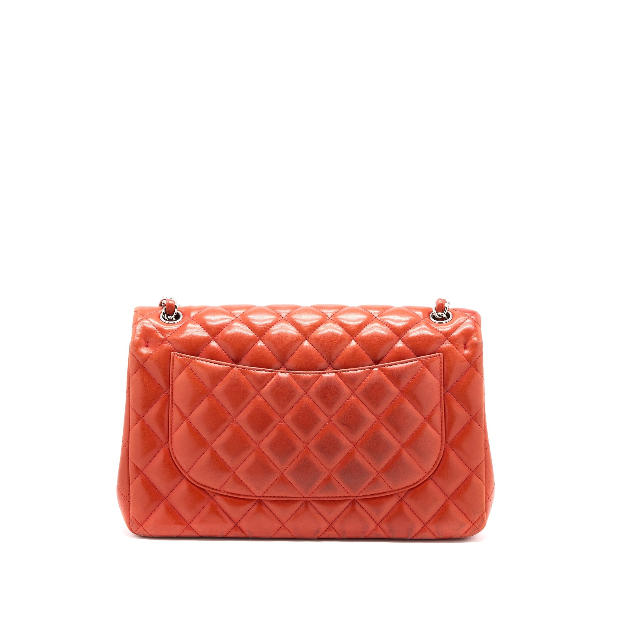 CHANEL JUMBO CLASSIC DOUBLE FLAP BAG LAMBSKIN CORAL SHW