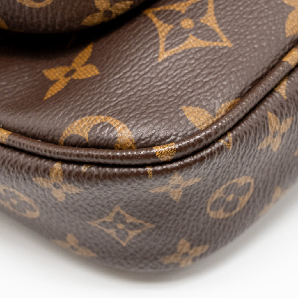 LOUIS VUITTON MULTI POCHETTE ACCESSORIES ROSE CLAIR STRAP MONOGRAM CANVAS GHW