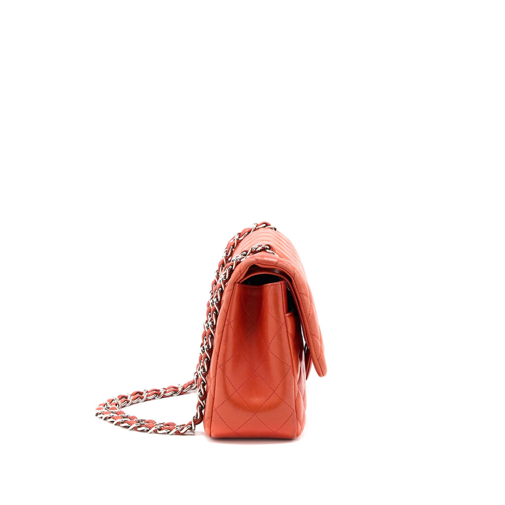 CHANEL JUMBO CLASSIC DOUBLE FLAP BAG LAMBSKIN CORAL SHW