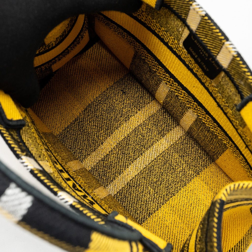 DIOR SMALL BOOK TOTE CANVAS YELLOW / BLACK