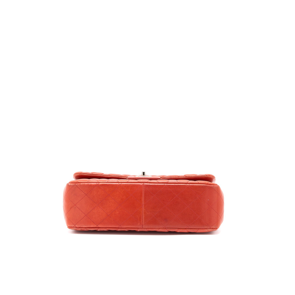 CHANEL JUMBO CLASSIC DOUBLE FLAP BAG LAMBSKIN CORAL SHW