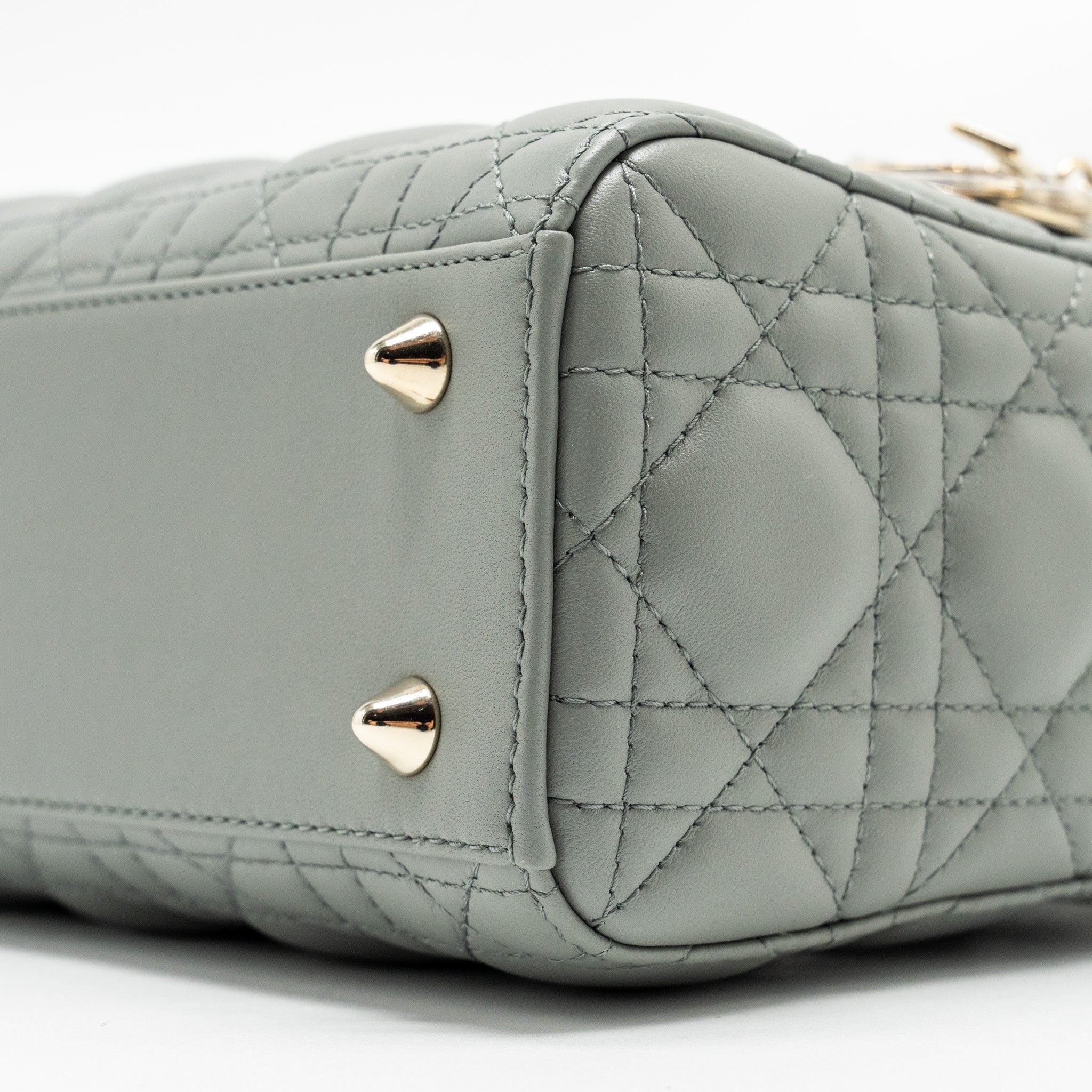 DIOR MY ABC DIOR SMALL LADY DIOR LAMBSKIN STONE GREY LGHW