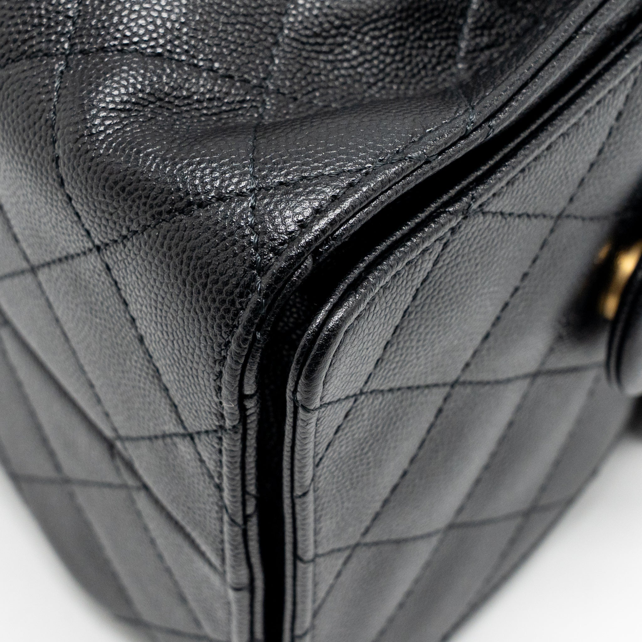 CHANEL SMALL 25 BAG CAVIAR BLACK GHW (MICROCHIP)