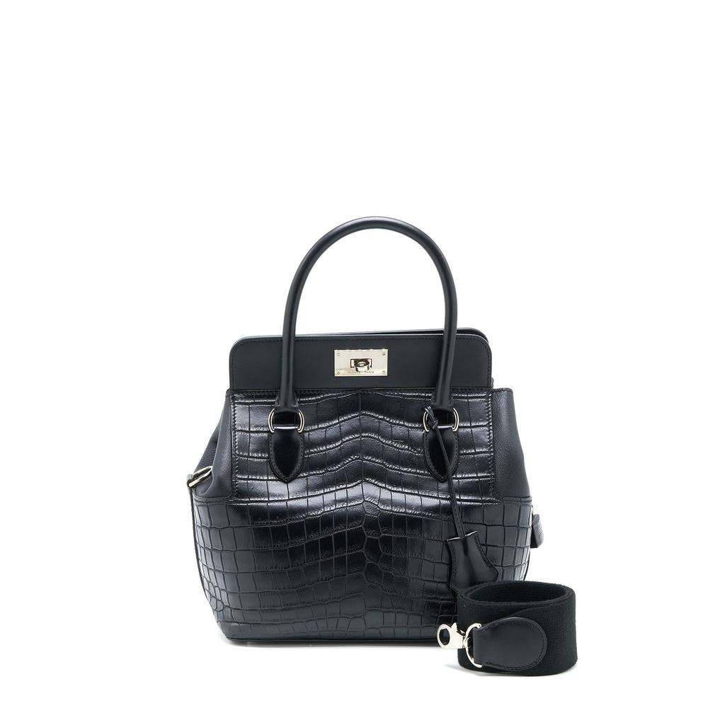 HERMES TOOLBOX 20 MAT CROCODILE/SWIFT BLACK SHW