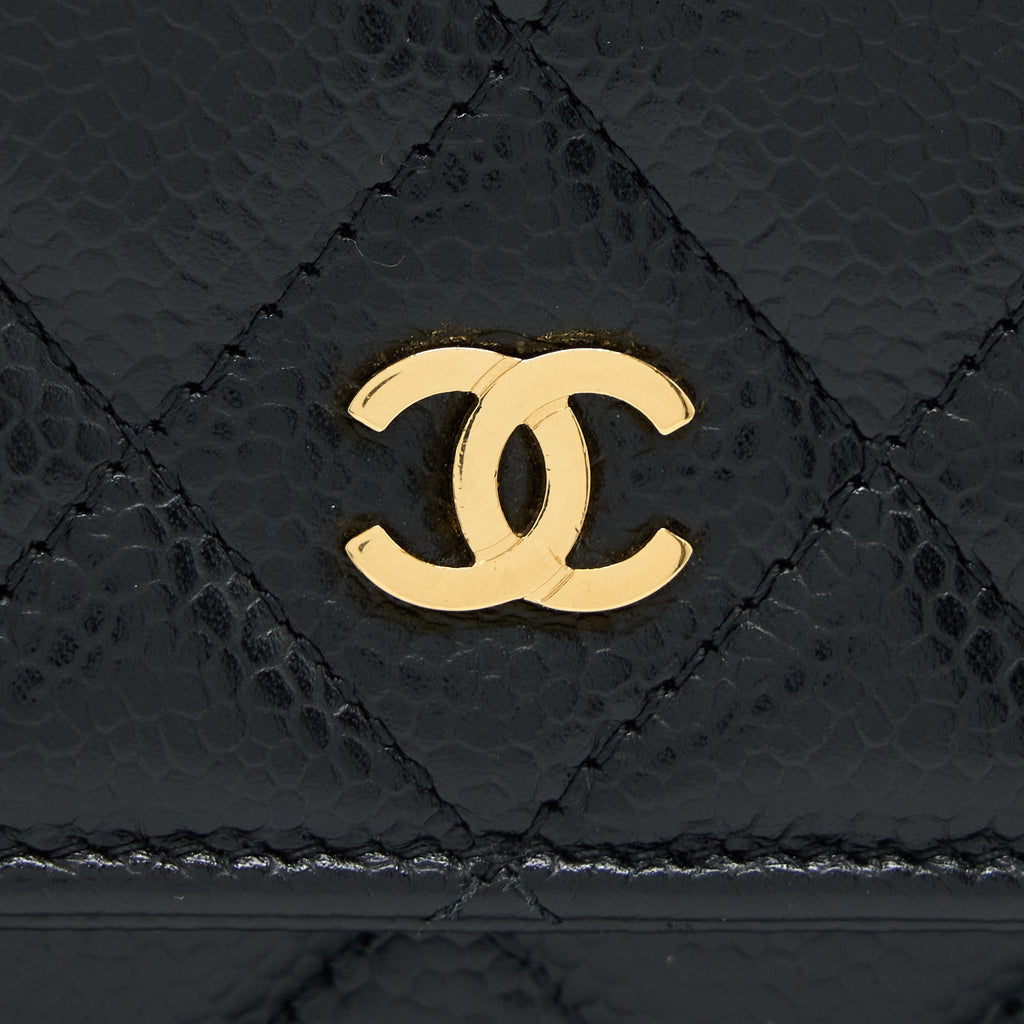 CHANEL CLASSIC WALLET ON CHAIN CAVIAR BLACK GHW