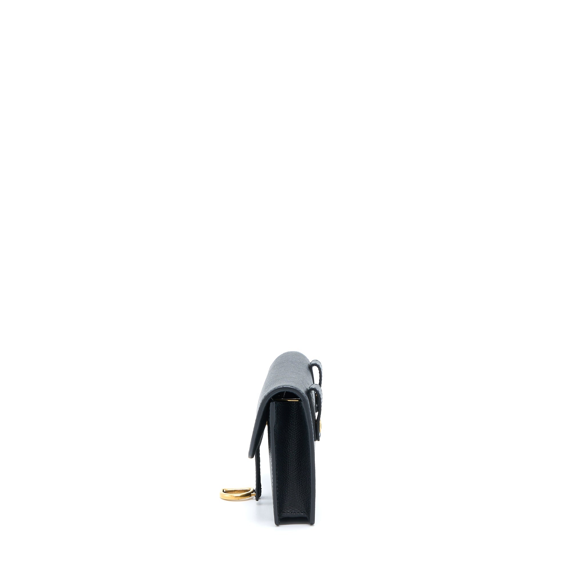 DIOR SADDLE BELT POUCH GRAINED CALFSKIN BLACK GHW