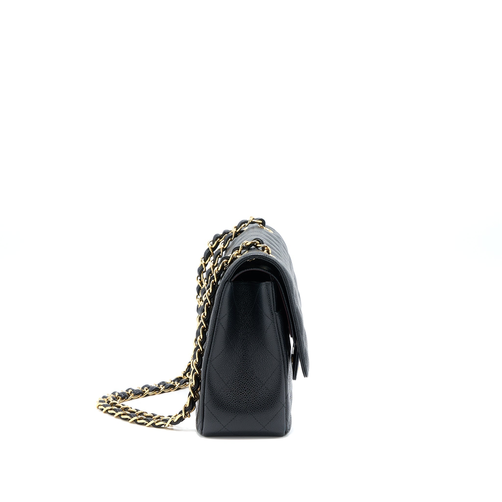 CHANEL JUMBO CLASSIC DOUBLE FLAP BAG CAVIAR BLACK GHW