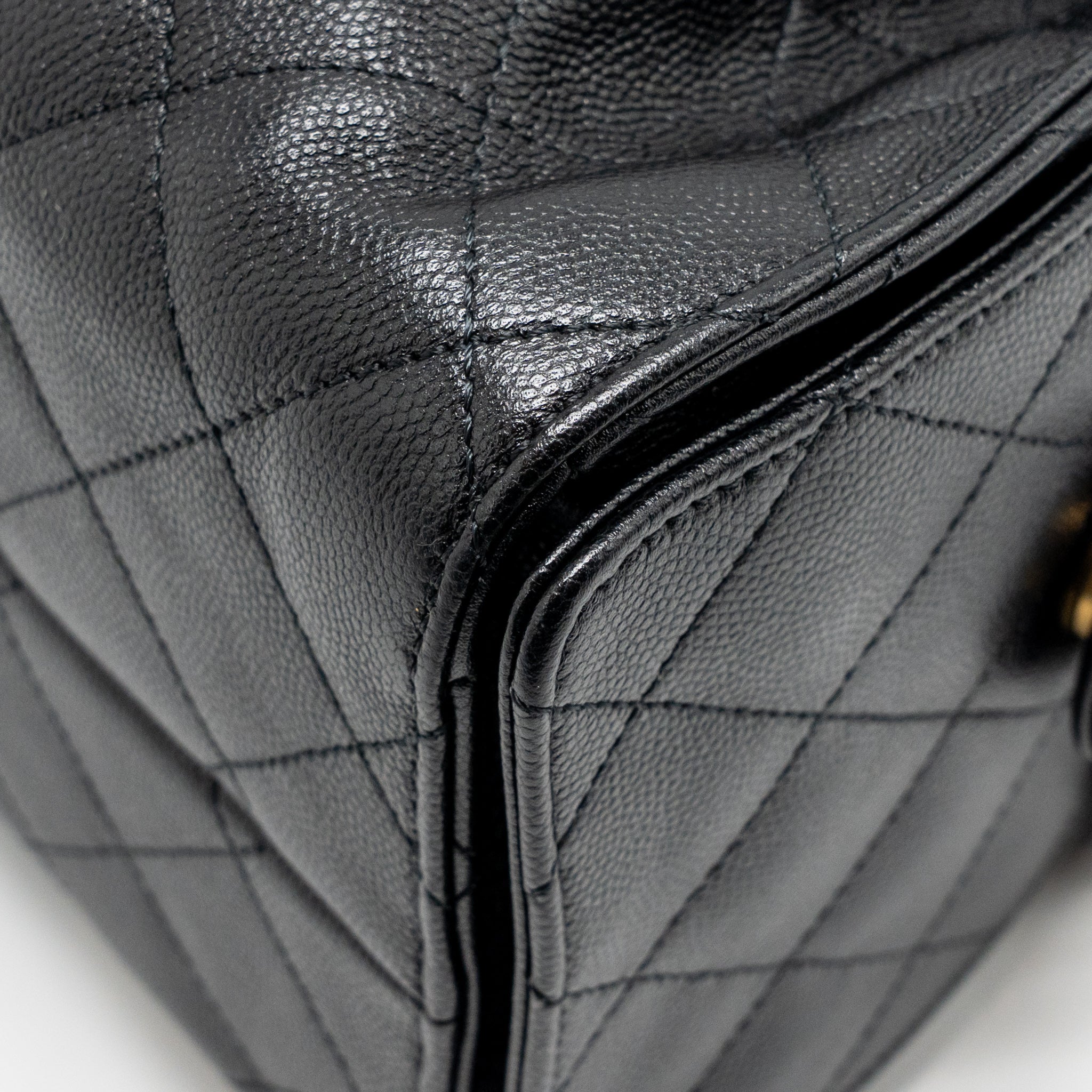 CHANEL SMALL 25 BAG CAVIAR BLACK GHW (MICROCHIP)