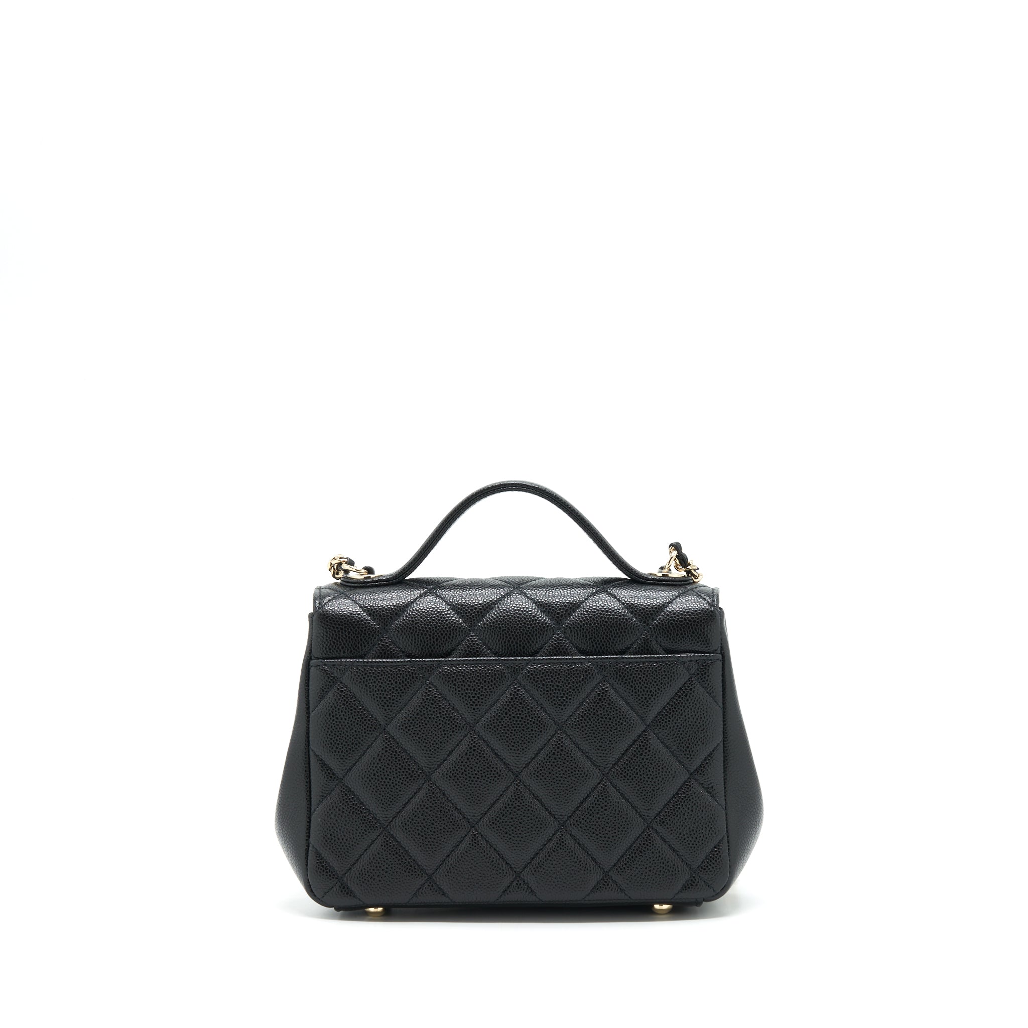 CHANEL SMALL BUSINESS AFFINITY CAVIAR BLACK LGHW
