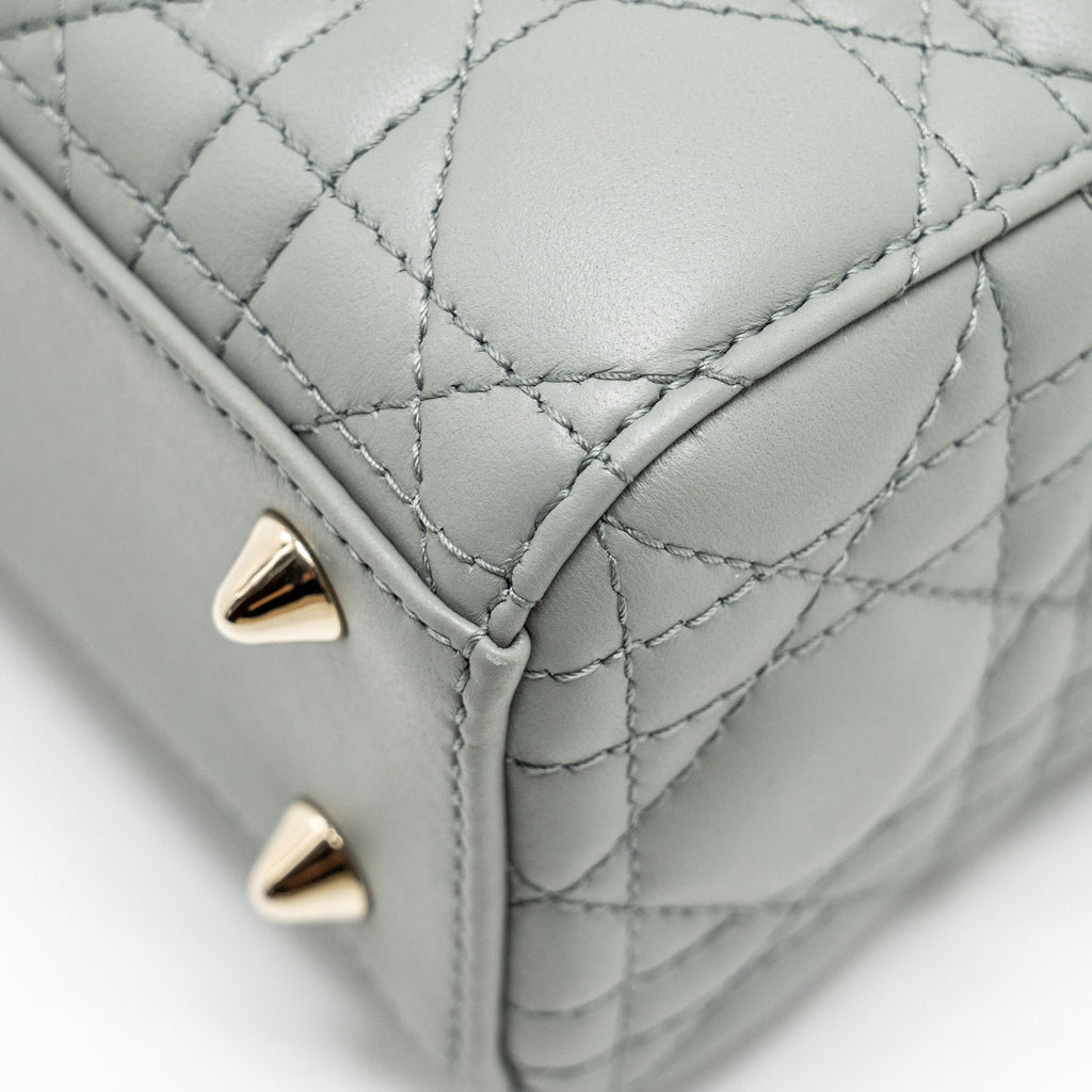 DIOR MY ABC DIOR SMALL LADY DIOR LAMBSKIN STONE GREY LGHW
