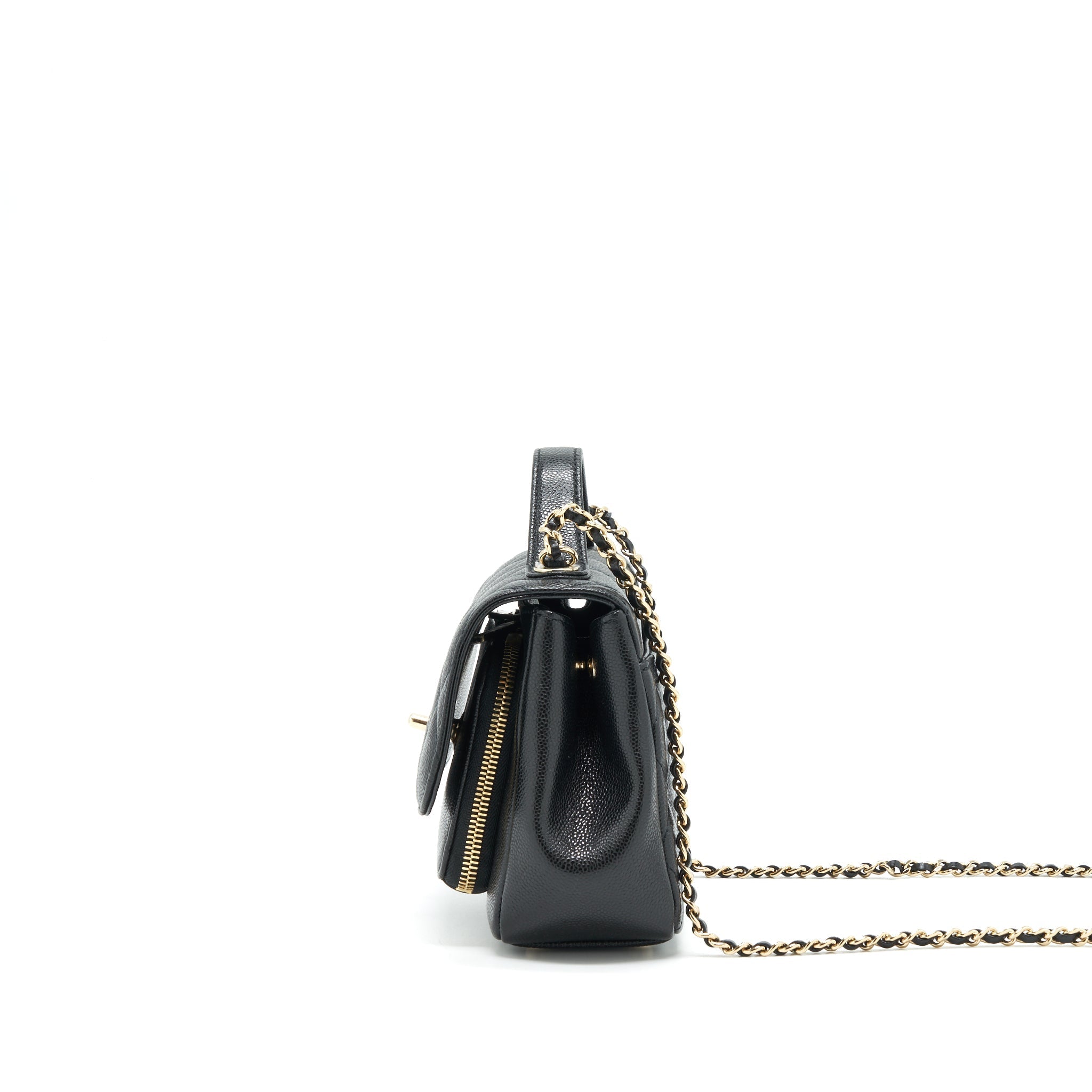 CHANEL SMALL BUSINESS AFFINITY CAVIAR BLACK LGHW