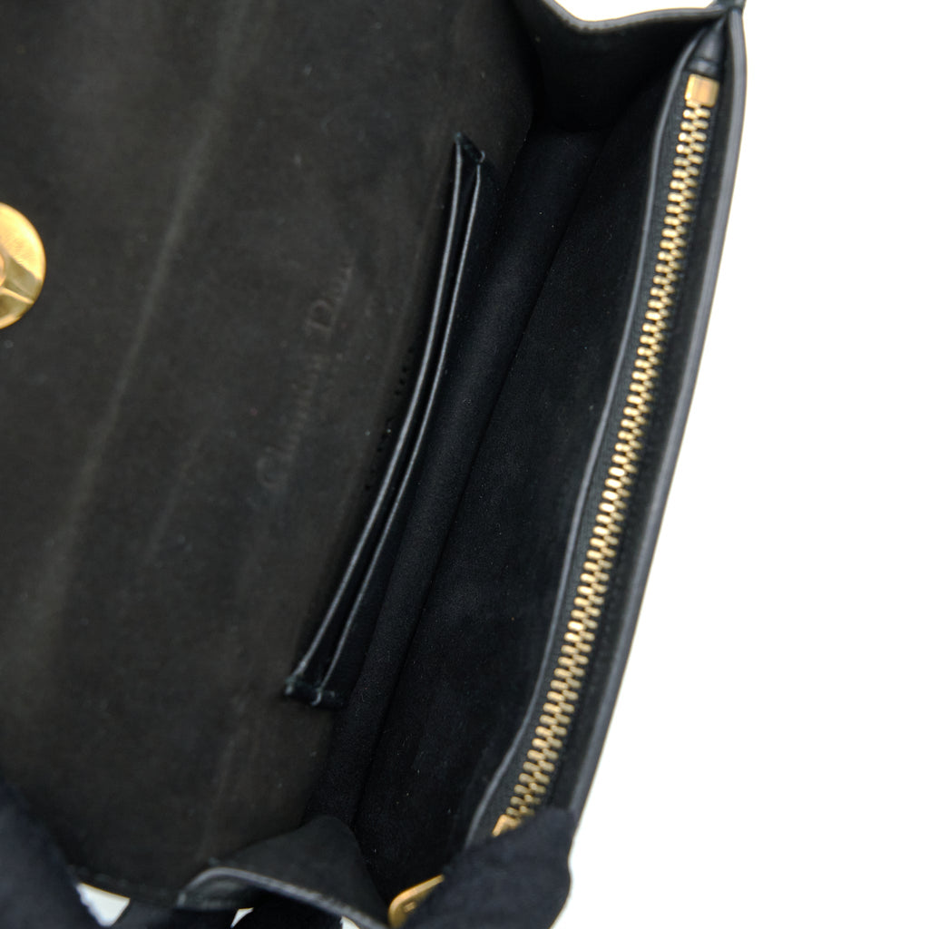 DIOR MINI SADDLE BELT BAG CALFSKIN BLACK GHW