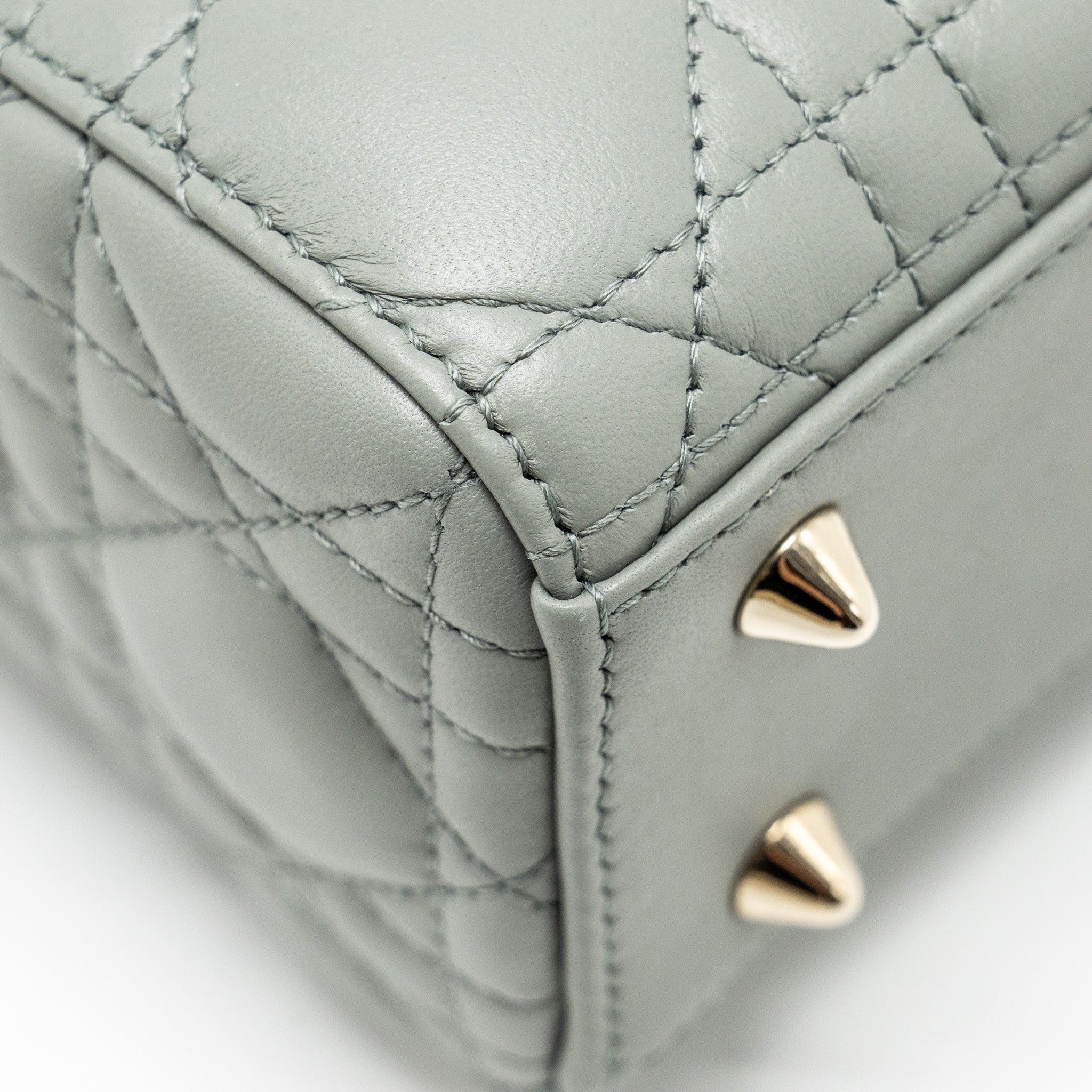 DIOR MY ABC DIOR SMALL LADY DIOR LAMBSKIN STONE GREY LGHW
