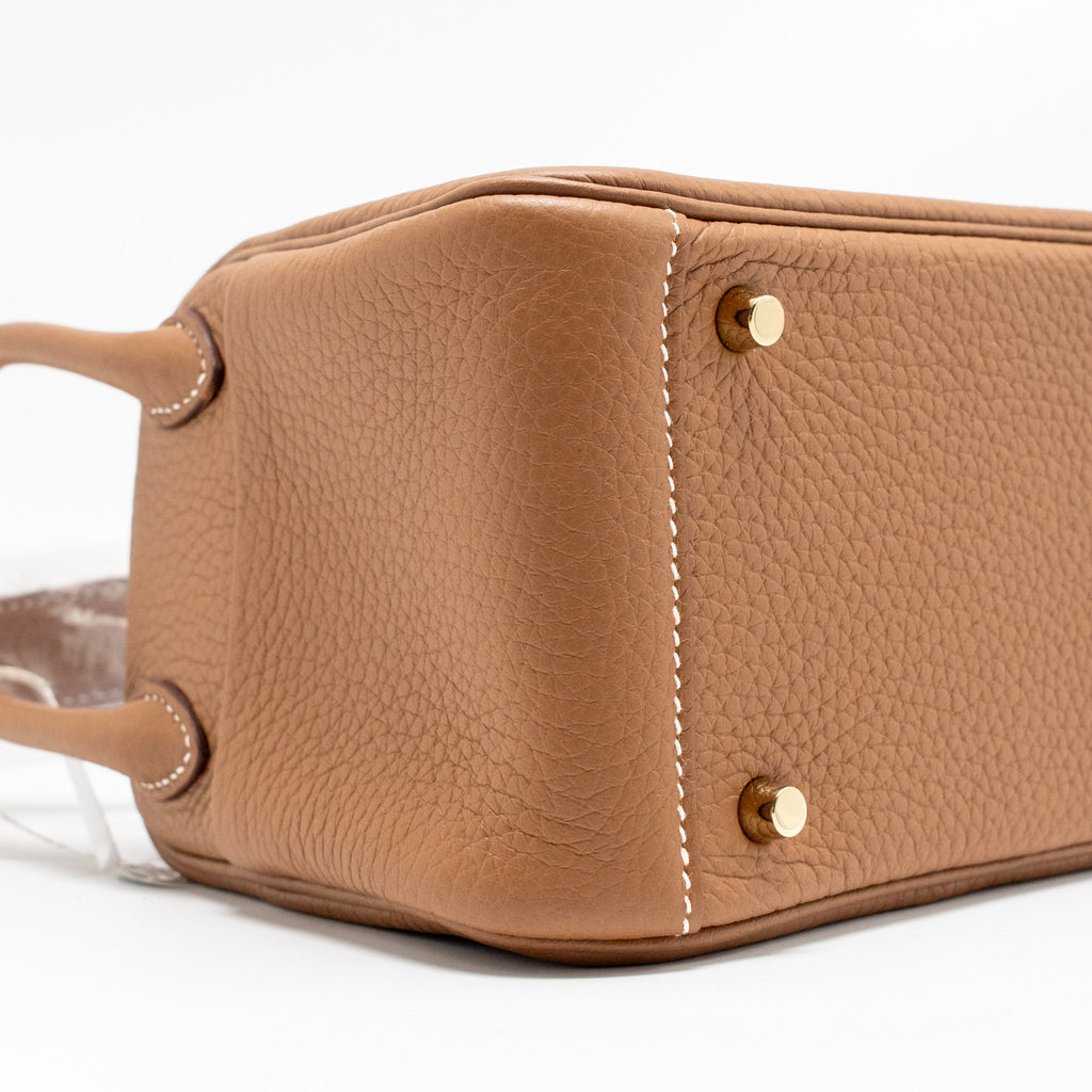 HERMES MINI LINDY II CLEMENCE GOLD GHW