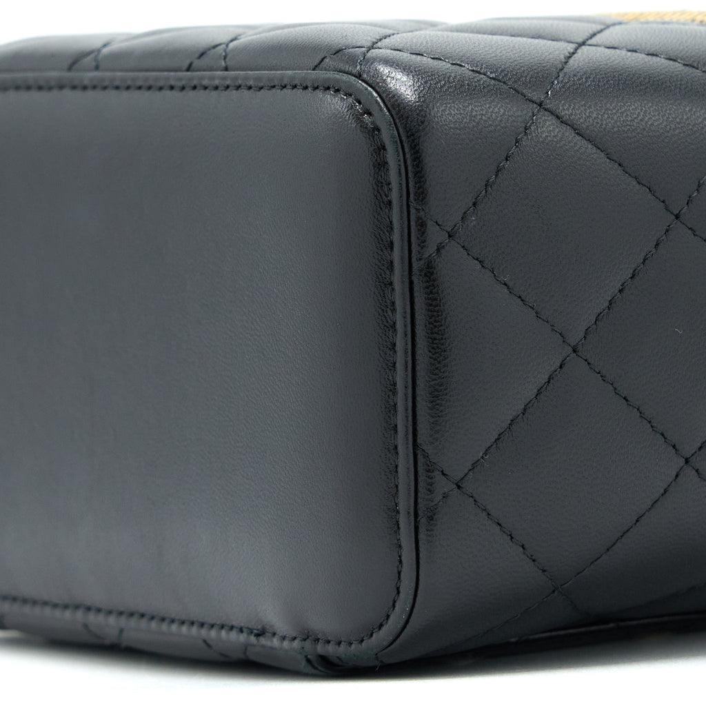 CHANEL LONG VANITY WITH CHAIN LAMBSKIN BLACK LGHW