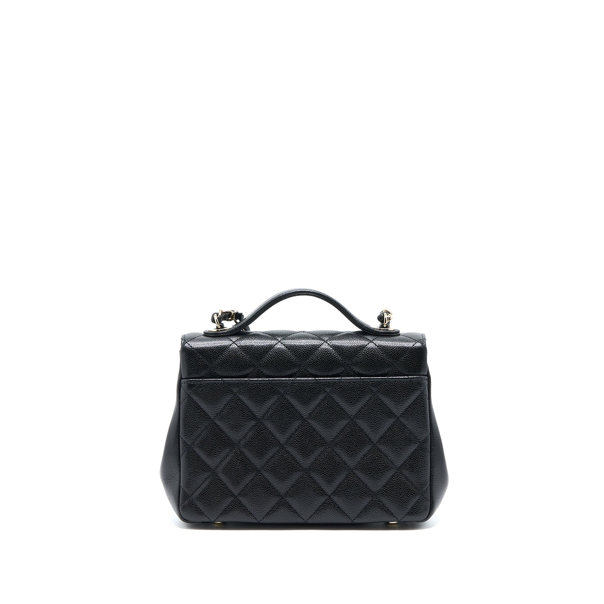 CHANEL MEDIUM BUSINESS AFFINITY CAVIAR BLACK LGHW(MICROCHIP)