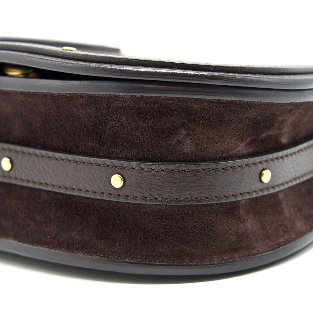 CHLOE SMALL NILE BRACELET LEATHER CROSSBODY BAG DARK BROWN