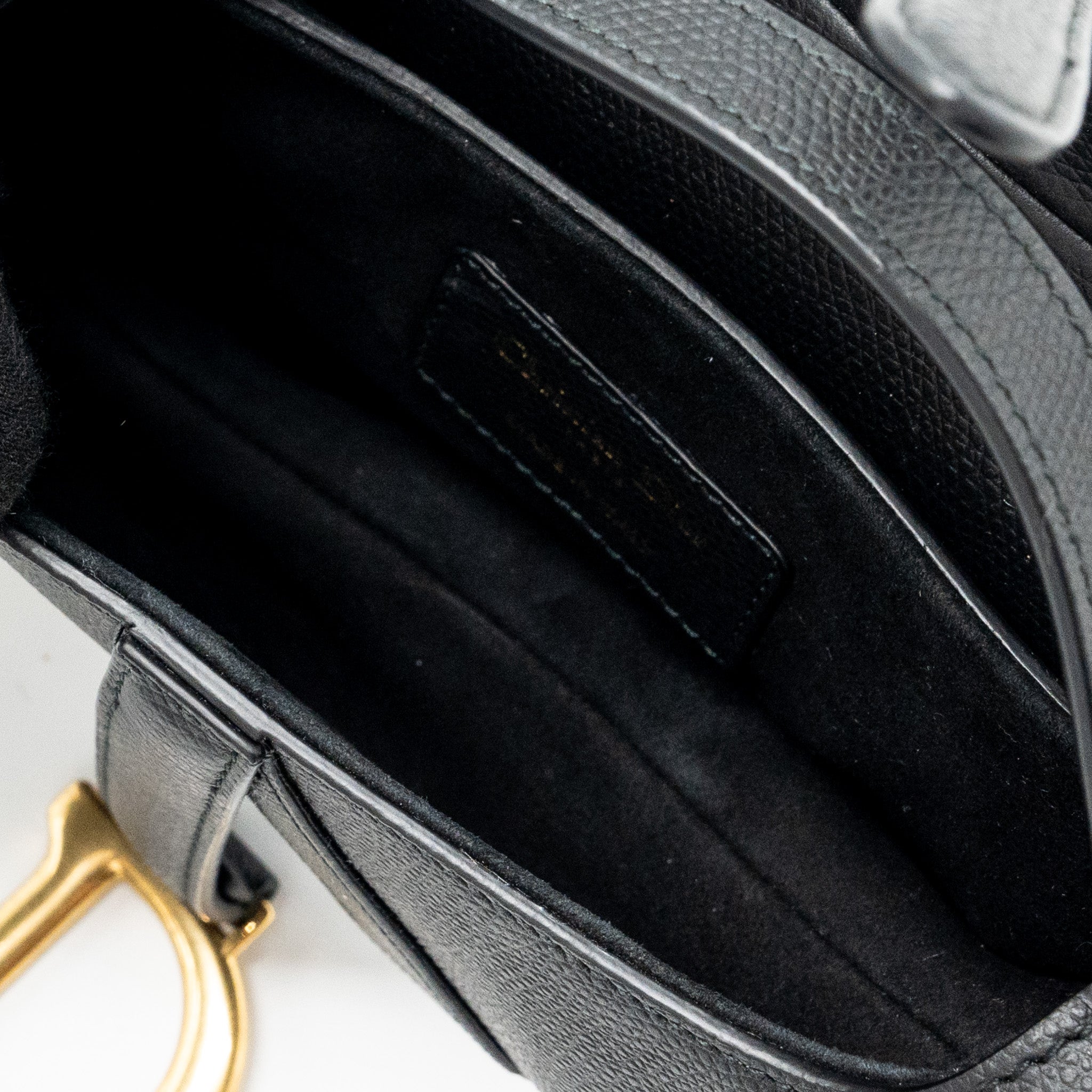 DIOR MINI SADDLE BAG CALFSKIN BLACK GHW  WITH AN EXTRA DIOR STRAP