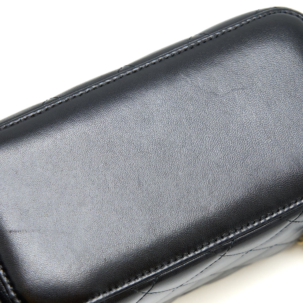 CHANEL LONG VANITY WITH CHAIN LAMBSKIN BLACK LGHW