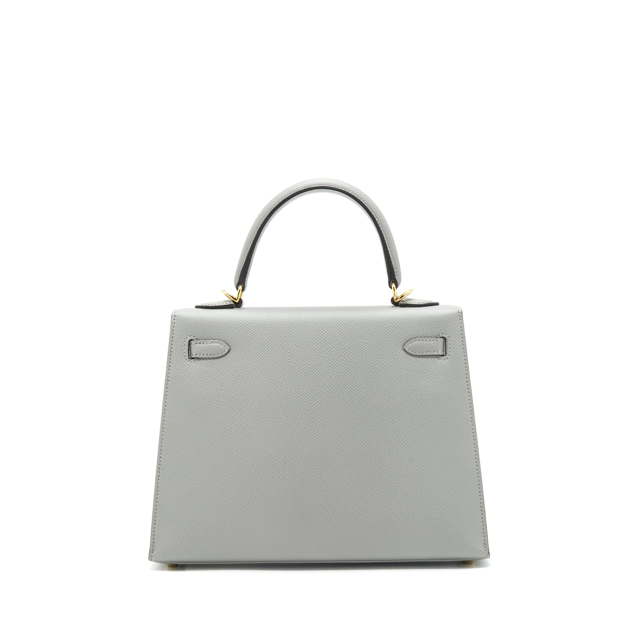 HERMES KELLY SELLIER 25 SPECIAL ORDER EPSOM GRIS MOTTE /ROSE PURPLE GHW