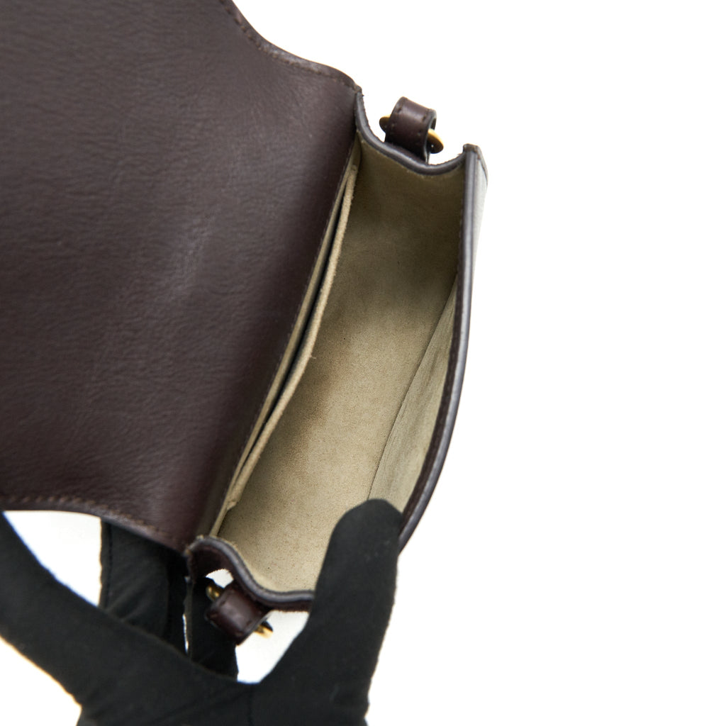 CHLOE SMALL NILE BRACELET LEATHER CROSSBODY BAG DARK BROWN