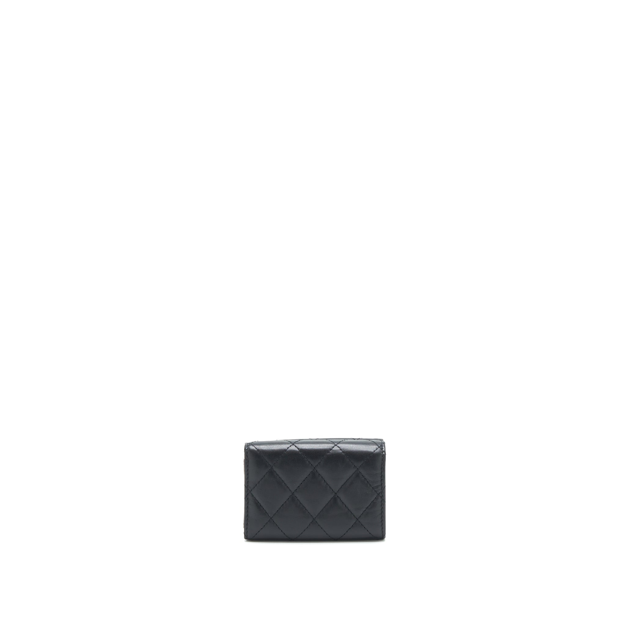 CHANEL 2.55 SMALL COMPACT WALLET BLACK GHW