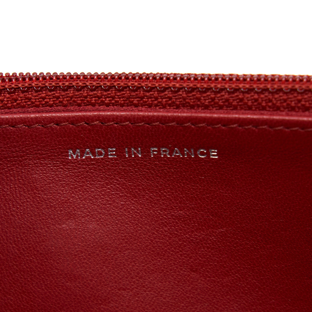 CHANEL CAMELLIA WALLET ON CHAIN LAMBSKIN RED SHW