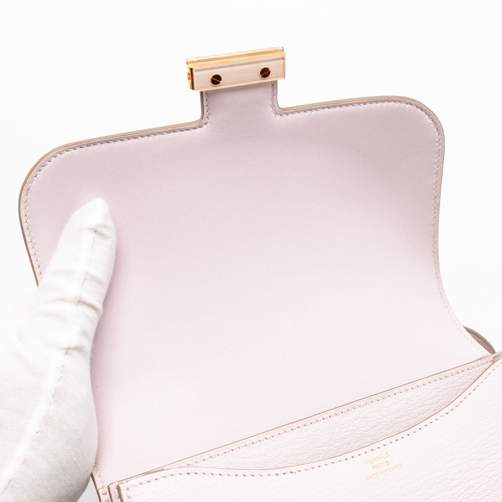 HERMES MINI CONSTANCE CHÈVRE MYSORE MAUVE PALE RGHW