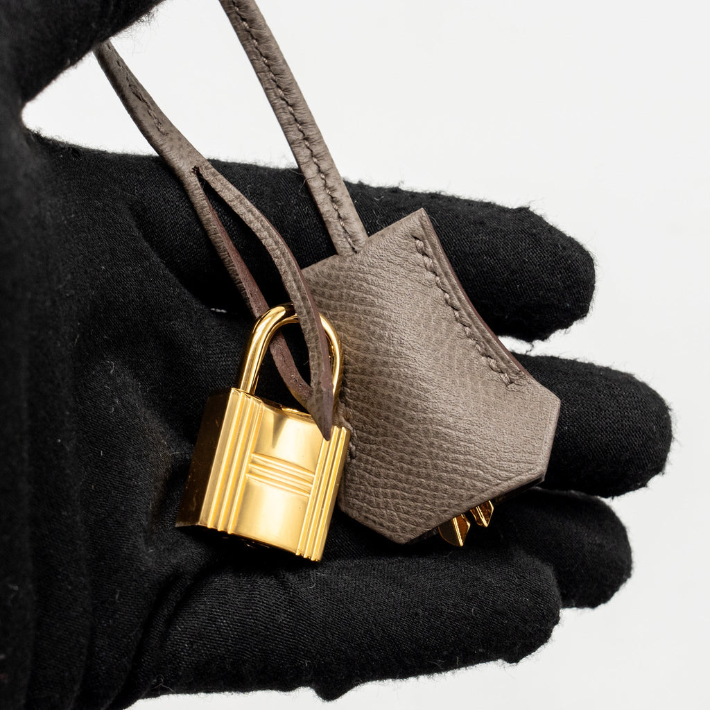 HERMES KELLY 28 EPSOM GRIS ETAIN GHW
