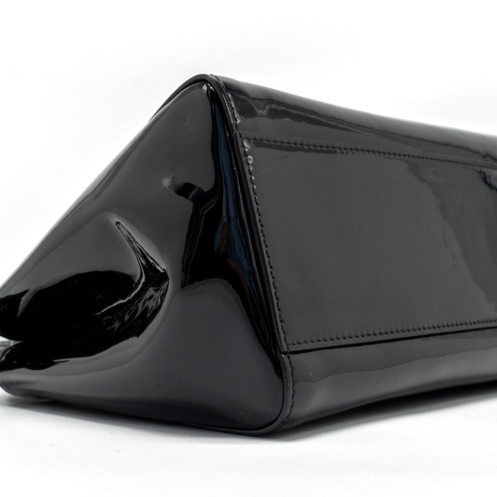 FENDI MINI PEEKABOO PATENT BLACK GHW