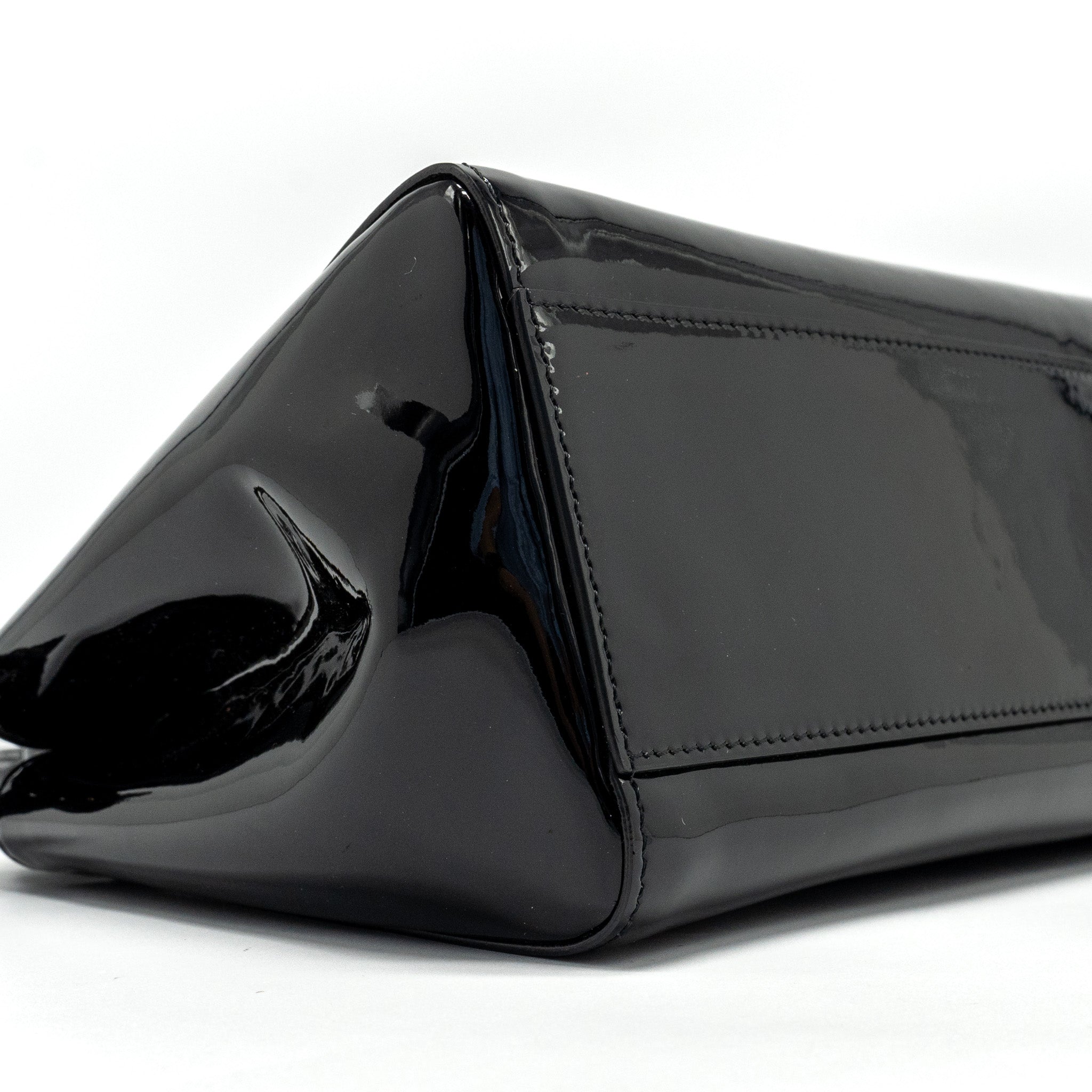FENDI MINI PEEKABOO PATENT BLACK GHW