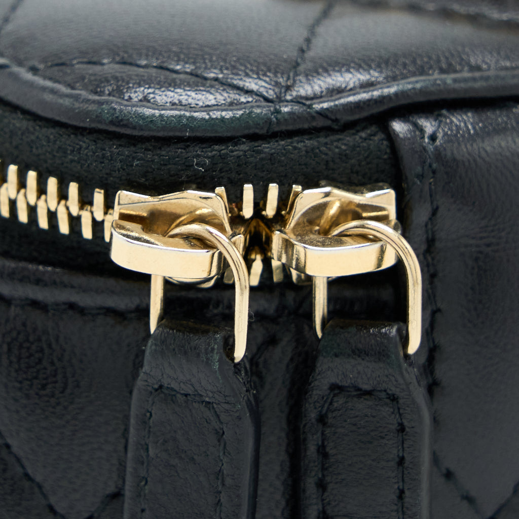 CHANEL LONG VANITY WITH CHAIN LAMBSKIN BLACK LGHW