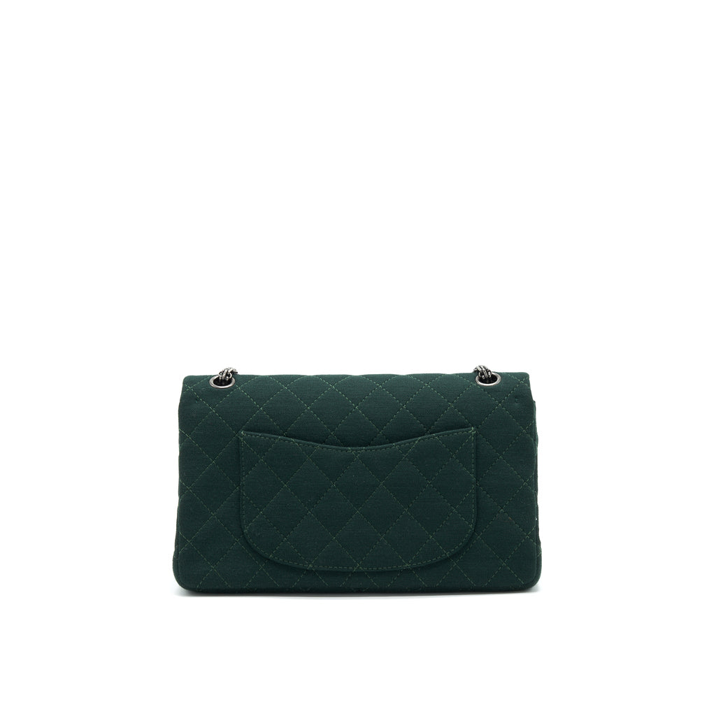 CHANEL REISSUE 2.55 226 FLAP BAG FABRIC DARK GREEN SHW