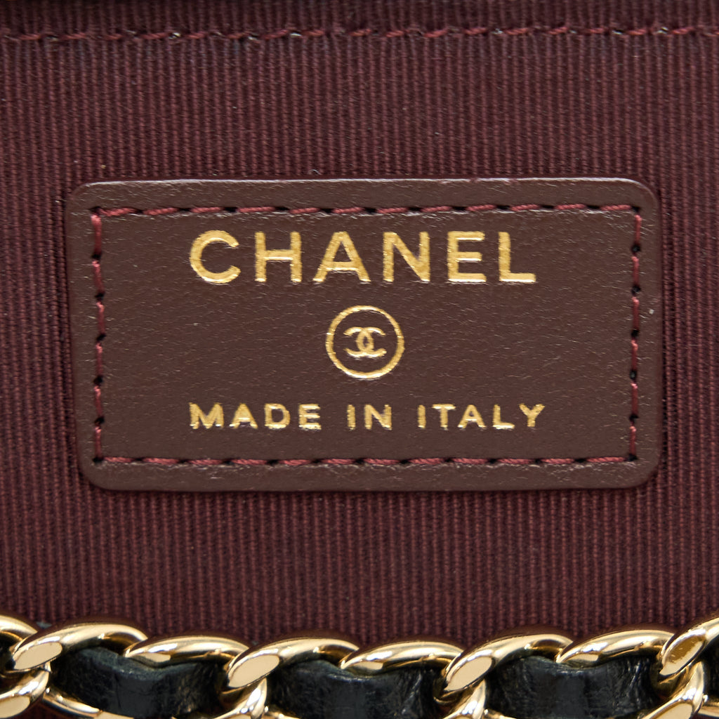CHANEL LONG VANITY WITH CHAIN LAMBSKIN BLACK LGHW