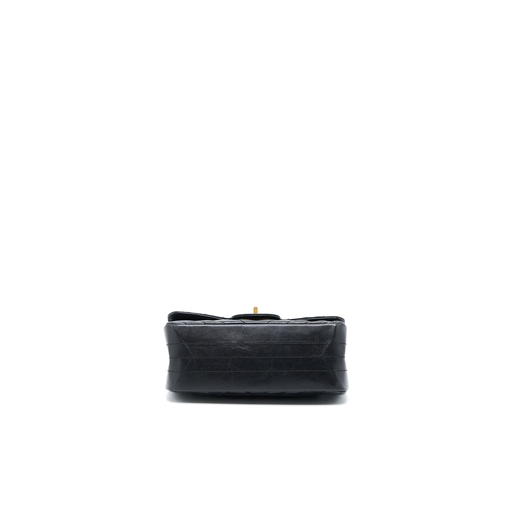 CHANEL 2.55 REISSUE MINI CHEVRON FLAP BAG AGED CALFSKIN  BLACK GHW