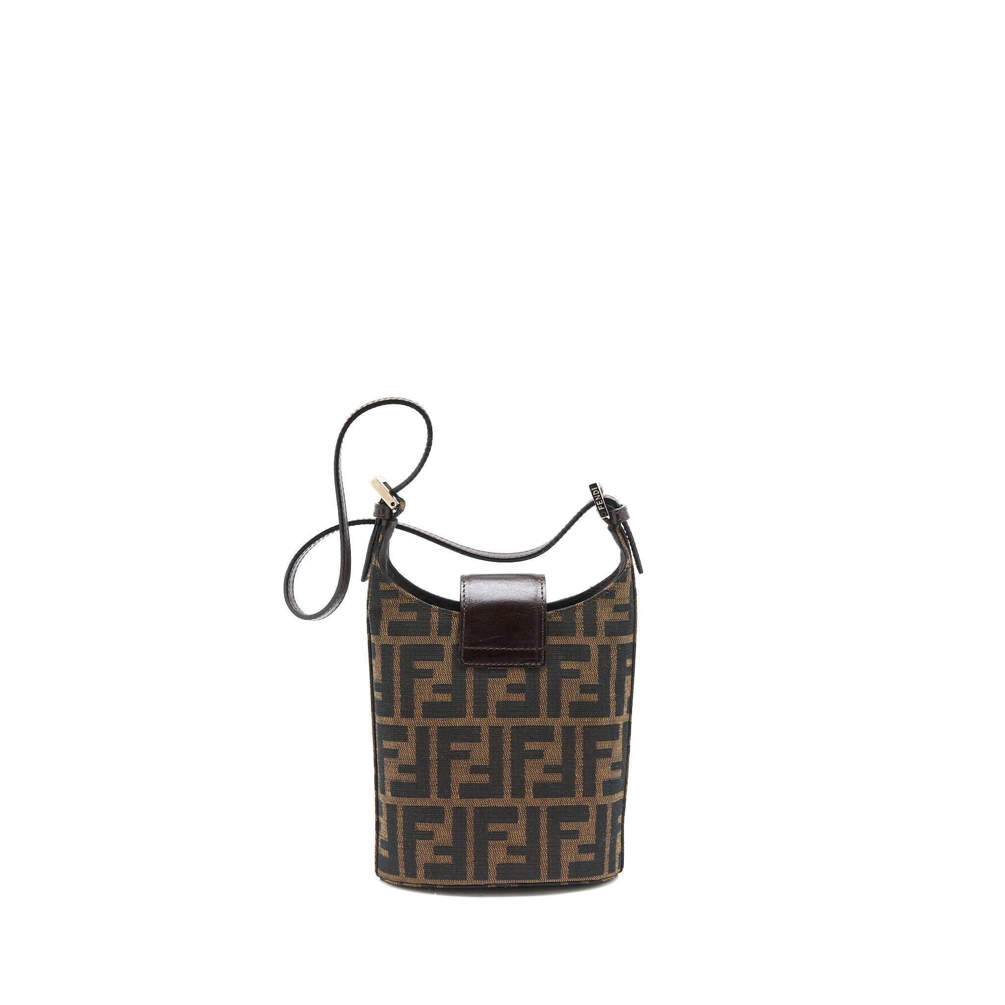 FENDI VINTAGE MINI BAG CANVAS/LEATHER FF JACQUARD SHW
