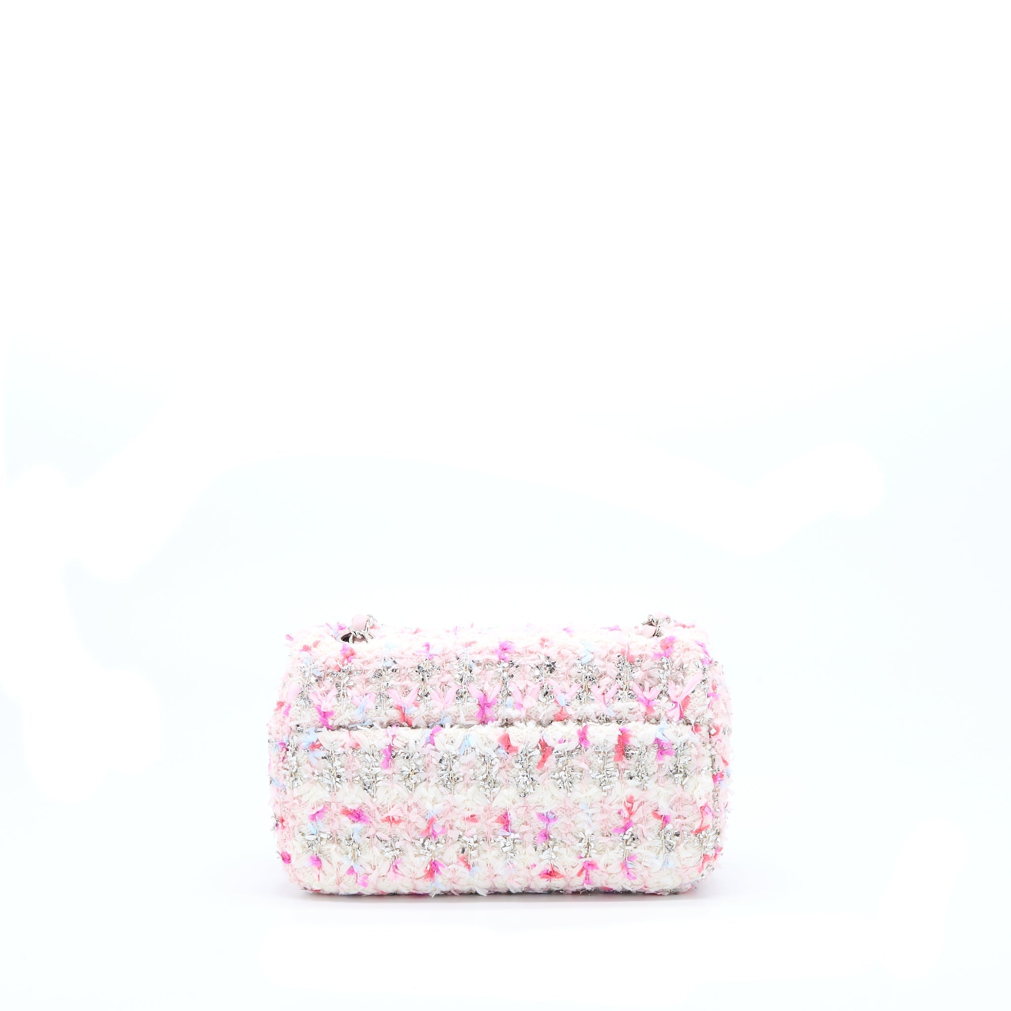 CHANEL SEASONAL MINI RECTANGULAR FLAP BAG TWEED PINK/MULTICOLOUR SHW