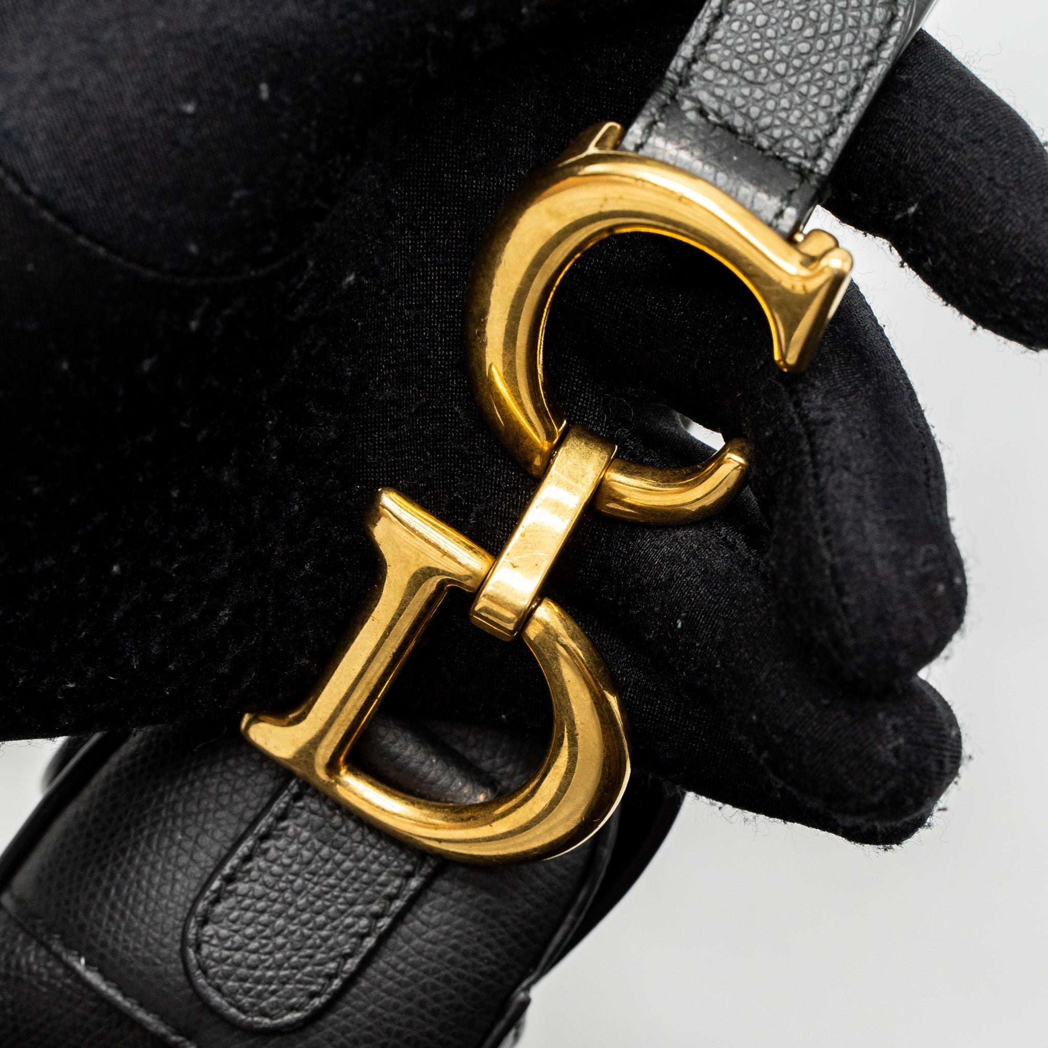 DIOR MEDIUM SADDLE BAG GRAINED CALFSKIN BLACK GWH