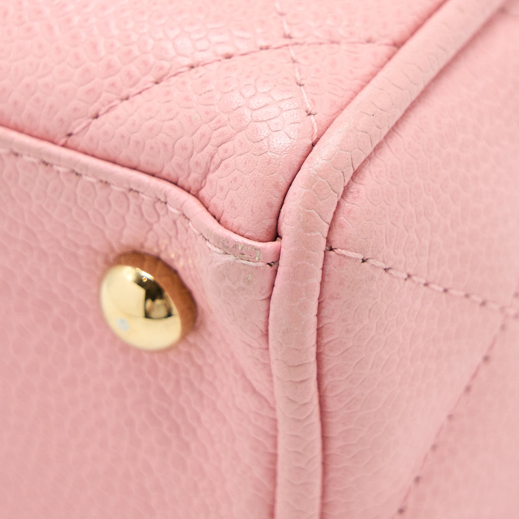CHANEL VINTAGE BOWLING BAG CAVIAR LIGHT PINK LGHW