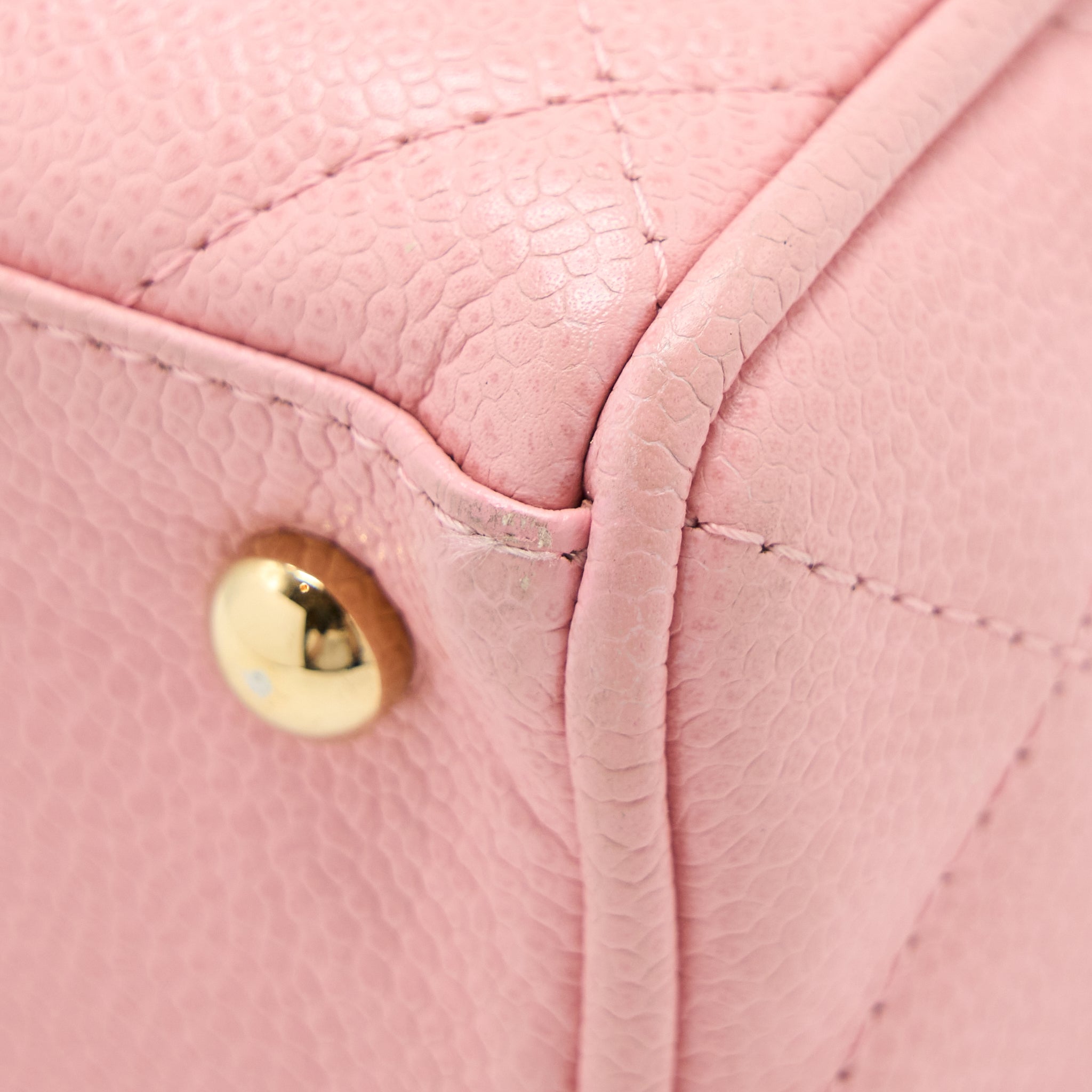 CHANEL VINTAGE BOWLING BAG CAVIAR LIGHT PINK LGHW