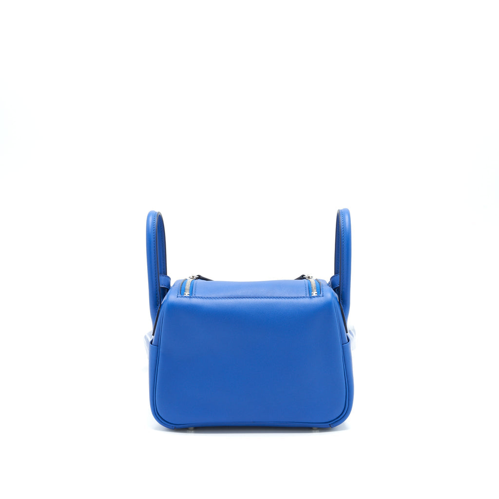 HERMES MINI LINDY SWIFT LEATHER BLUE FRANCE/ BLUE SAPHIR SHW