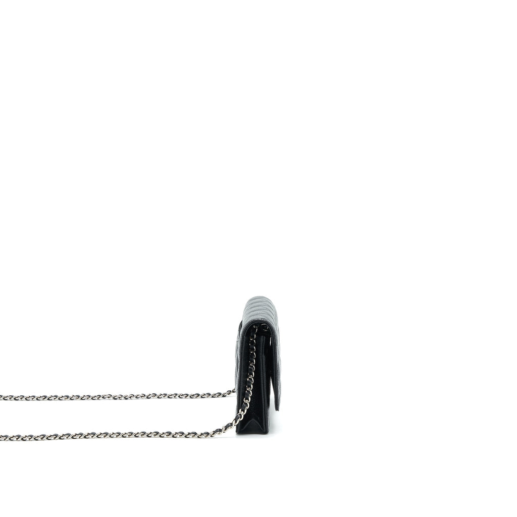 CHANEL CAVIAR CLASSIC WALLET ON CHAIN BLACK CAVIAR SHW